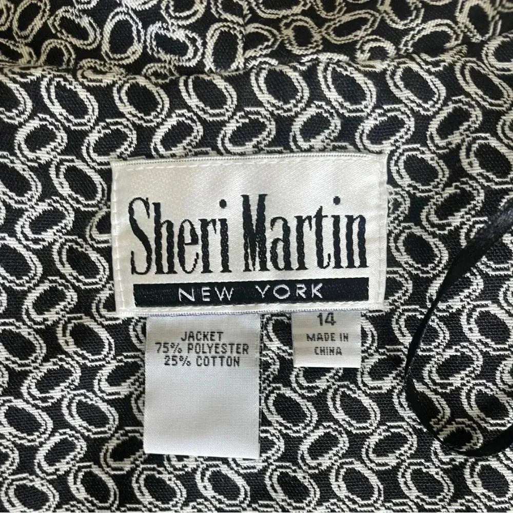 Sheri Martin New York Black & White Cropped Blazer Jacket - Size 14 - Picture 2 of 6